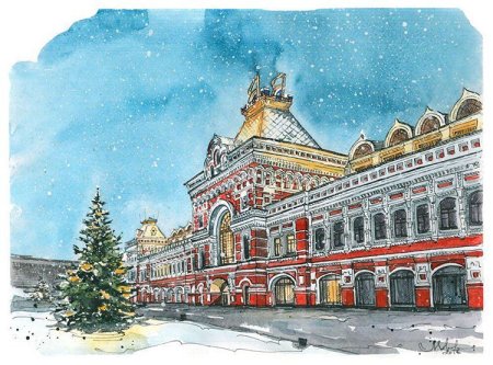 Нижегородская ярмарка Нижний Новгород рисунок