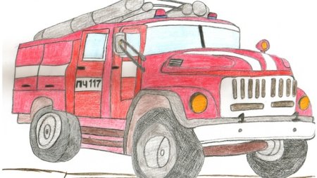 Мой папа пожарный рисунок