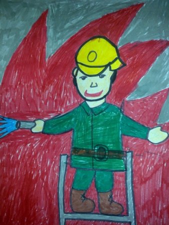 Пожарный рисунок для детей