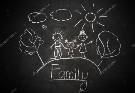 Рисунок мелом на доске для детей