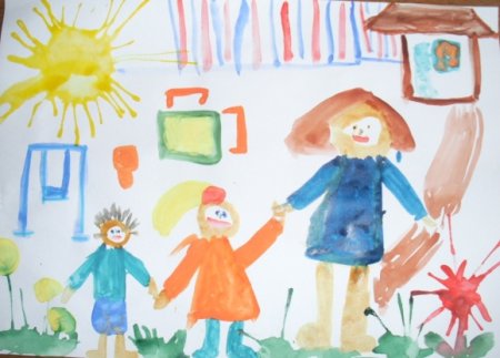 Воспитатель рисунок детский