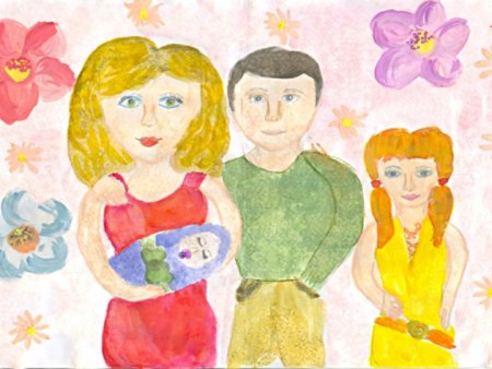 Семейный портрет детский рисунок