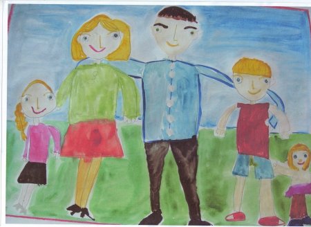 Детские рисунки семьи