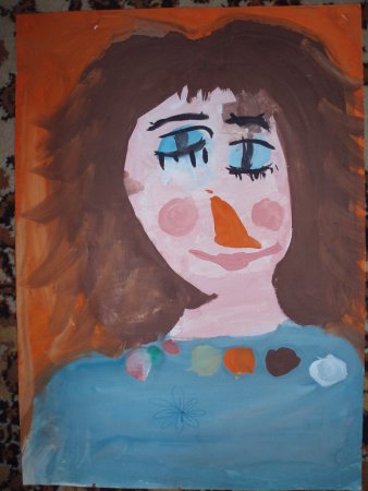 Портрет мамы детский рисунок