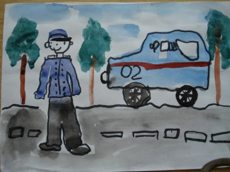 Рисование в подготовительной группе на тему полиция