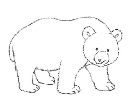 Медведь рисунок детский карандашом