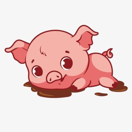 Свинья для детей на прозрачном фоне