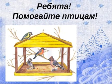 Плакаттпоеормите птиц зимой