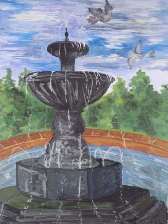 Фонтан рисунок
