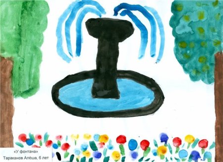 Детские рисунки фонтана