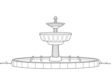 Фонтан раскраска