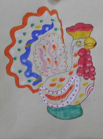 Дымковская игрушка петух рисунок