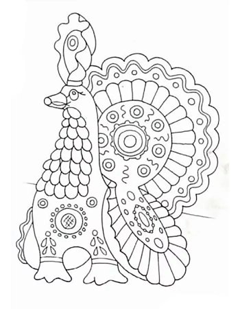 Дымковская игрушка раскраска