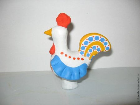 Дымковская игрушка петушок из пластилина