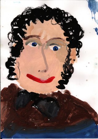 Портрет на фоне пейзажа карандашом