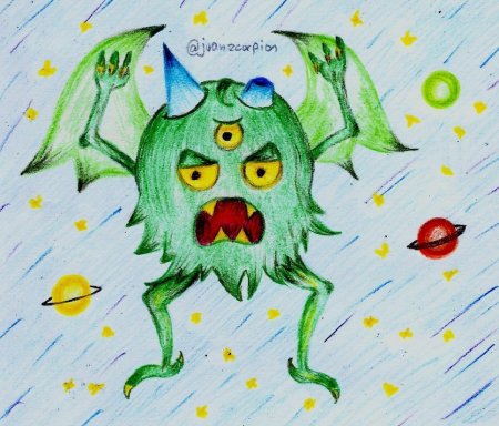 Чудовище рисунок детский