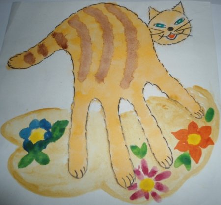 Рисование ладошками животных