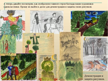 Детские рисунки к балладе Лесной царь