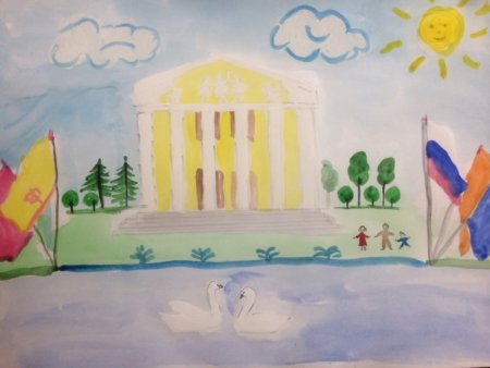 Достопримечательности города Чебоксары рисунки