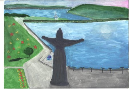 Залив Чебоксары рисунок