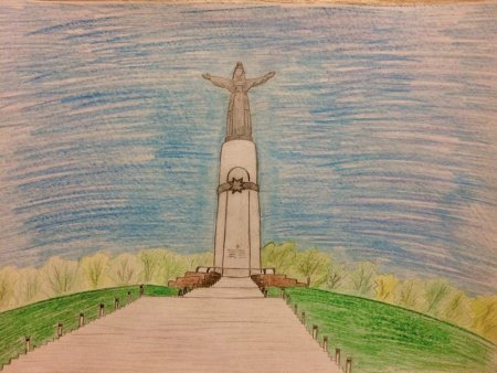 Памятник матери покровительнице в Чебоксарах рисунок