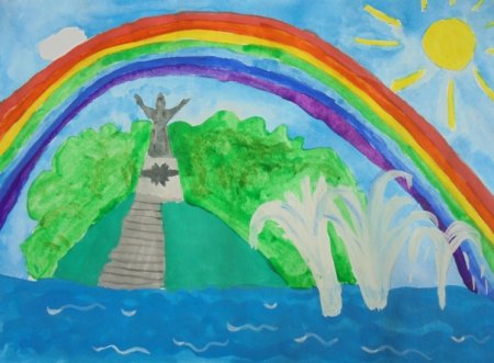 Залив Чебоксары рисунок