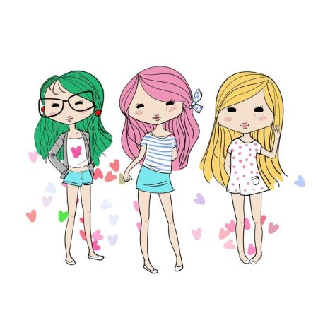Три девочки мультяшные