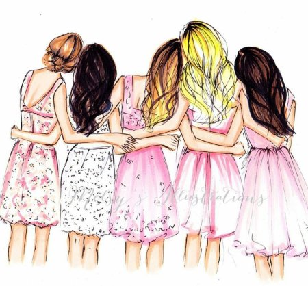 Рисунки для срисовки лучшие подруги