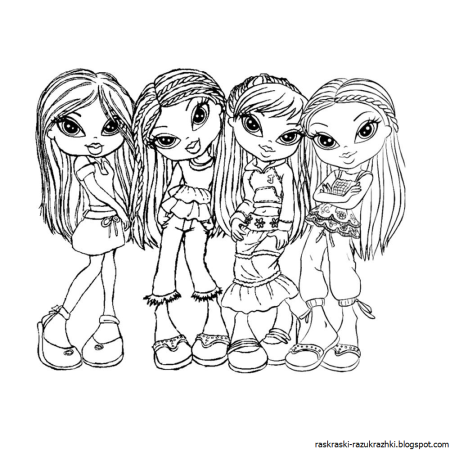 Кукла братц раскраска