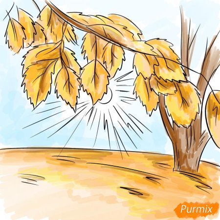 Рисунок осень 2 класс карандашом