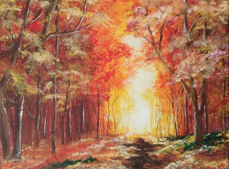 Осеннее утро рисунок