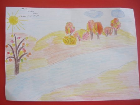 Детский рисунок на тему утро