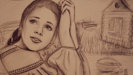 Барышня крестьянка Лиза портрет