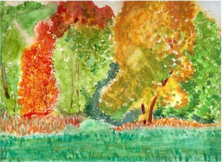 Красота осени рисунок 7 лет
