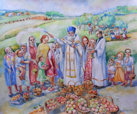 Яблочный спас праздник рисунки