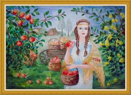 Яблочный спас рисунки