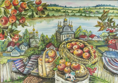 Яблочный спас в декоративно прикладном искусстве
