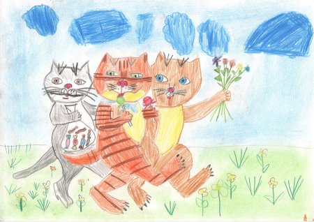 Котик рисунок