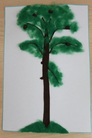 Поэтапное рисование кедра