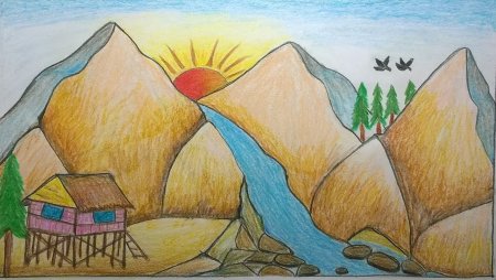 Гора рисунок детский рисунок (53 фото)