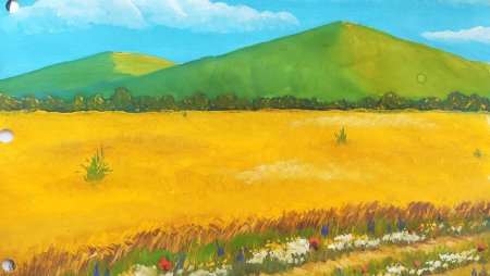 Как рисовать пшеничное поле