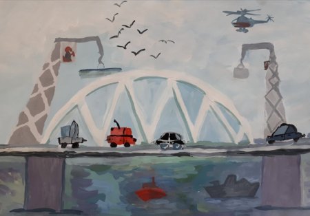 Крымский мост рисунок