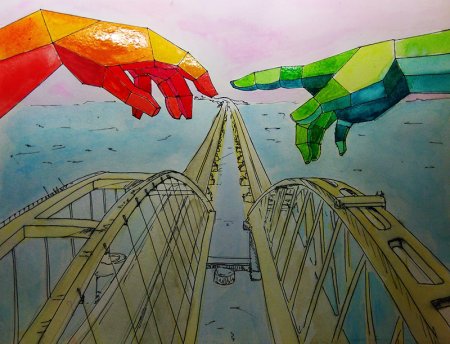 Мост карандашом для детей