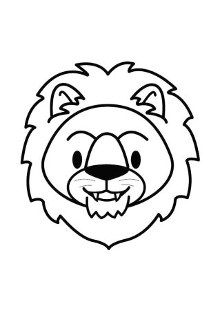 Мордочка Льва для раскрашивания