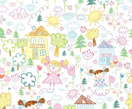 Бесшовный узор детский