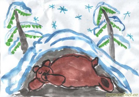 Рисование медведь в берлоге