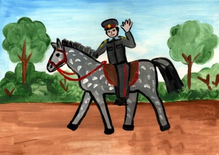 Конная полиция рисунок