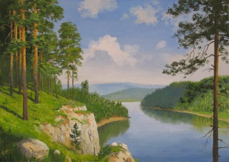 Художник Александр Чурзин Лесное озеро