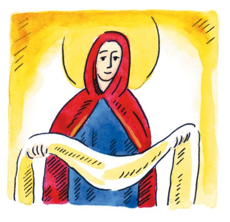 Покров Пресвятой Богородицы рисунок