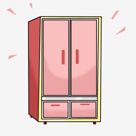Шкаф нарисованный на белом фоне